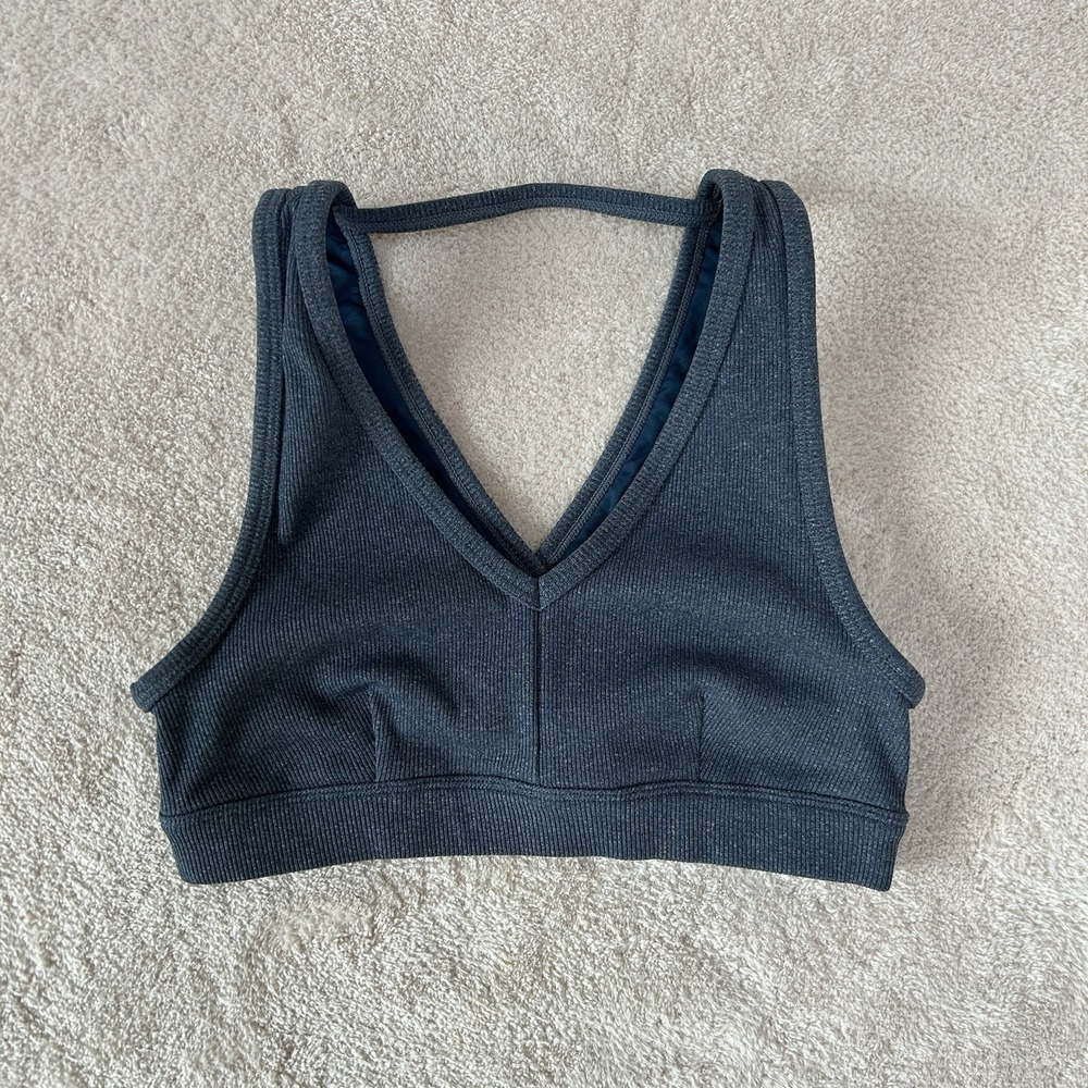 Women's ALO Yoga Togetherness‎ Ribbed Athletic Sports Bra Size Small Green